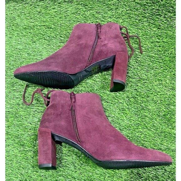 Stuart Weitzman Gardner Maroon Suede Boots Size 7 New - Picture 14 of 16